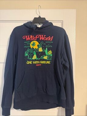 Neff Navy Wild World 'One With Nature' Graphic Crewneck